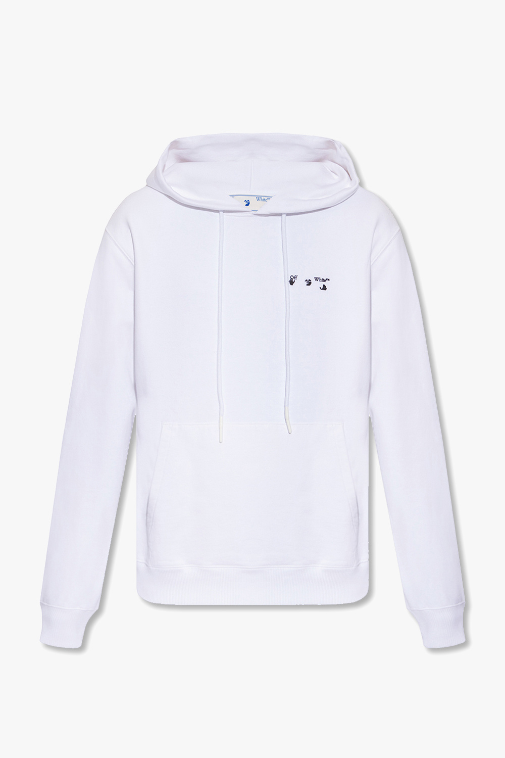 White hypercool Hoodie with logo appliqué | Men's Clothing - Off 